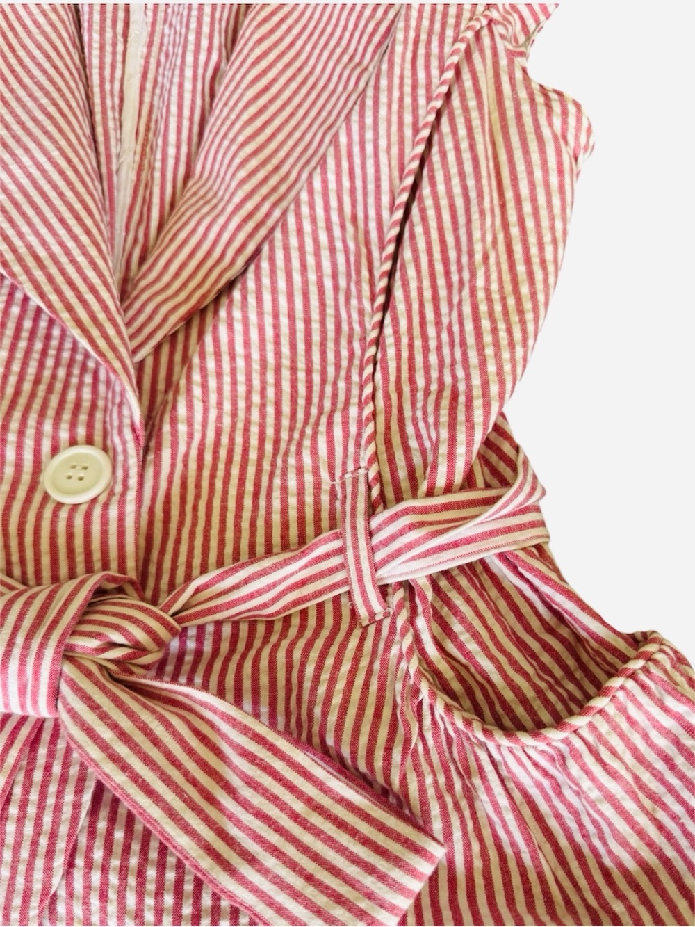 Aqua Red White Seersucker Short Suit - Picture 5 of 10